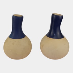 Weller Utility Art Pottery Blue Ollas Water Bottles