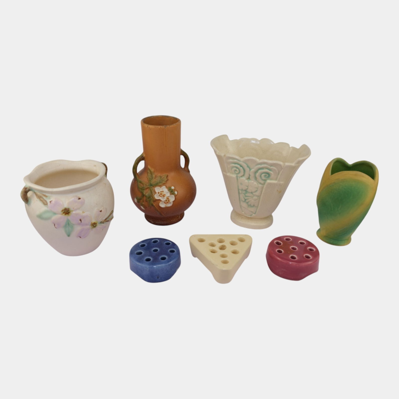 Weller Bouquet Elberta Candis Pottery Ceramic Vases Flower Frogs (1 of 6)