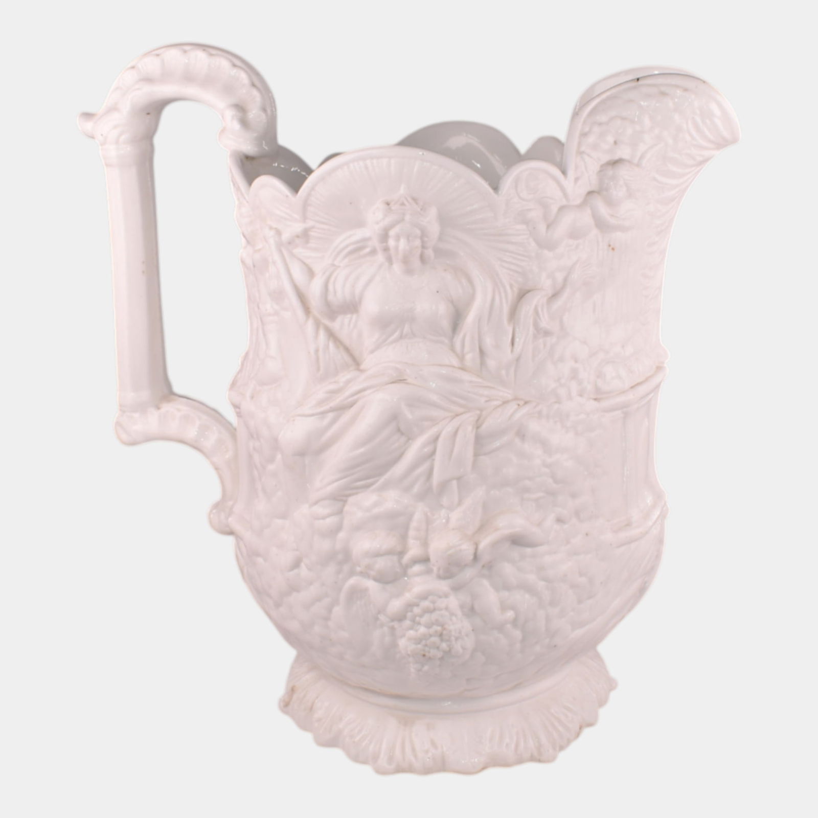 Samuel Alcock "Wisdom & Providence" 1860 White Parian Ware Pitcher (1 of 6)