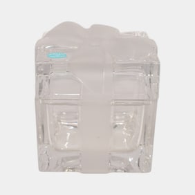 Tiffany & Co Art Pottery Frosted Crystal Gift Box Trinket Box