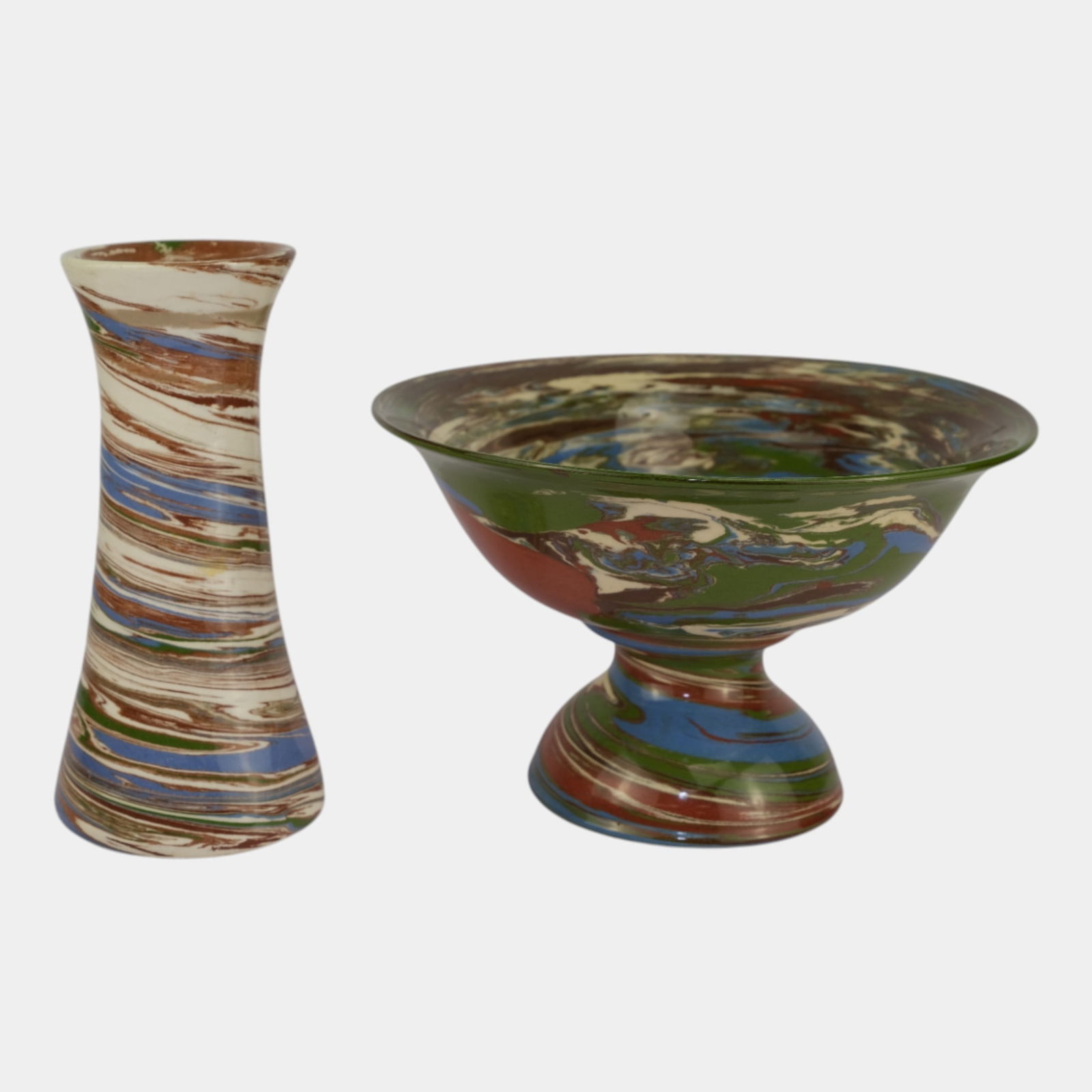 Desert Sands Mission Swirl Vintage Pottery Ceramic Vase And Bowl (1 of 6)