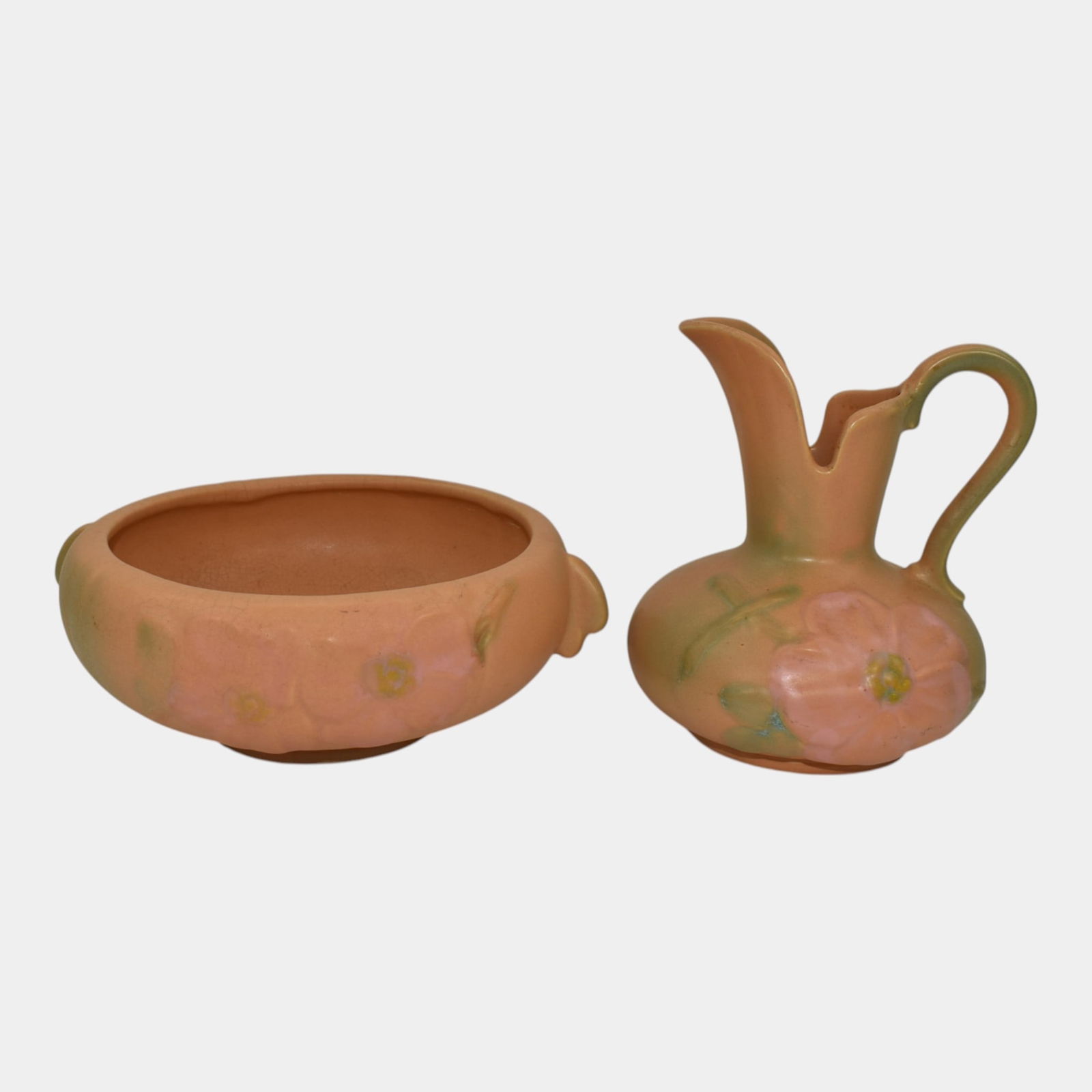 Weller Wild Rose Art Pottery Planter Bowl Ewer (1 of 6)