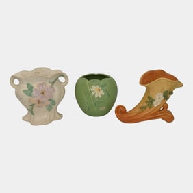 Weller Roba Bouquet Cornucopia Art Pottery Vase