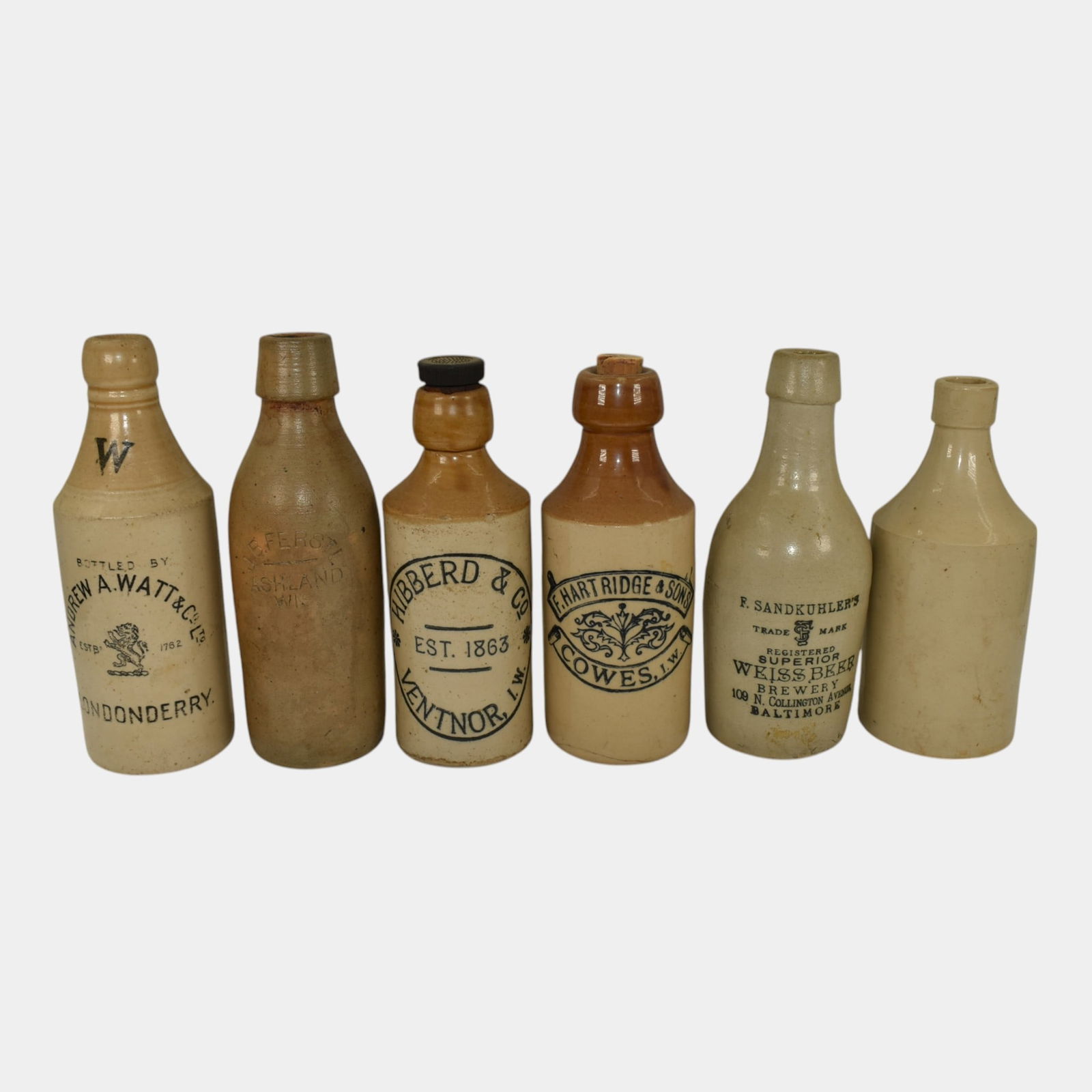 Sandkuhler Hibberd Ferst Andrew Watt Stoneware Beer Brewery Bottles (1 of 6)