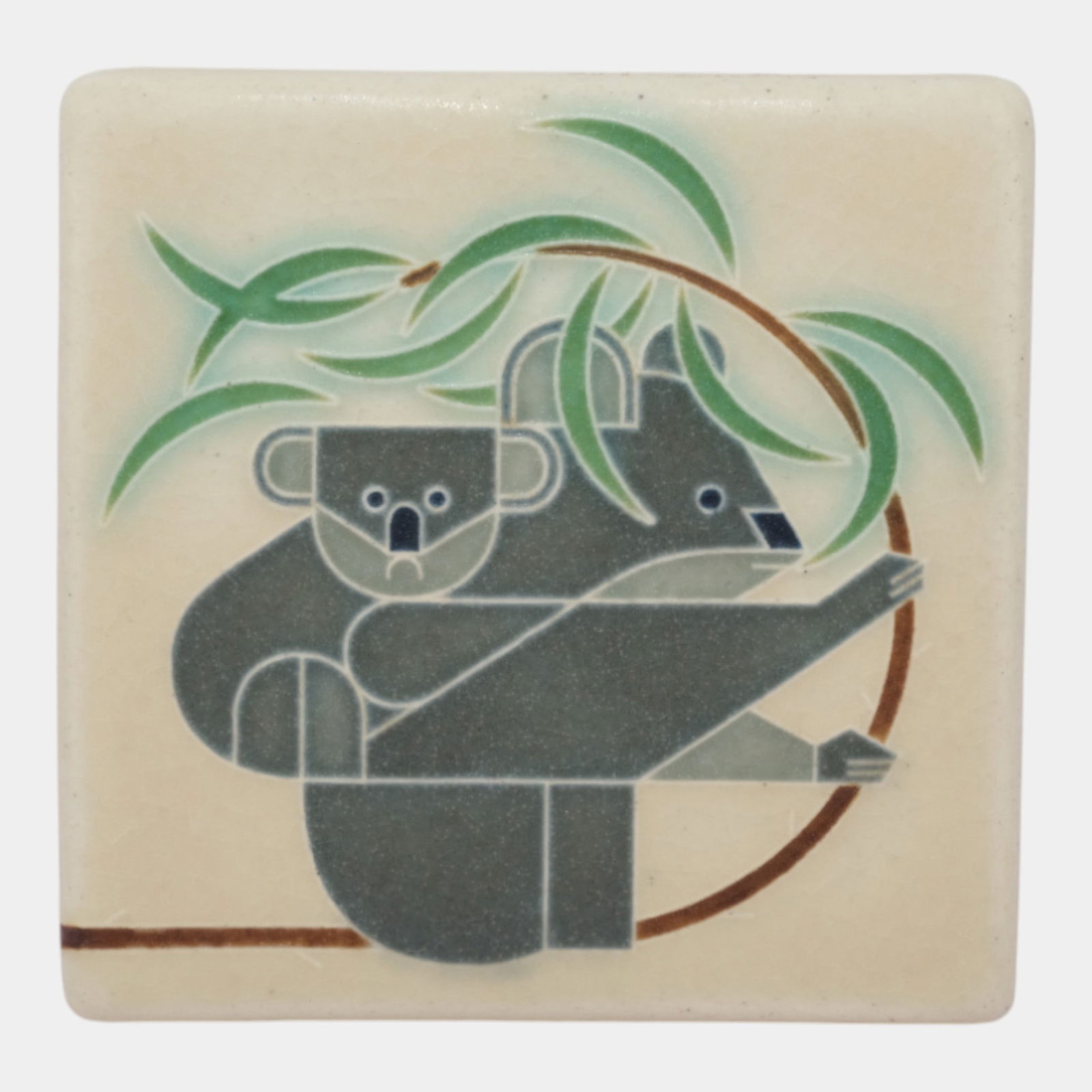 Motawi Tileworks Hand Made Art Pottery Blue Charley Harper Koala With Young Tile (1 of 3)