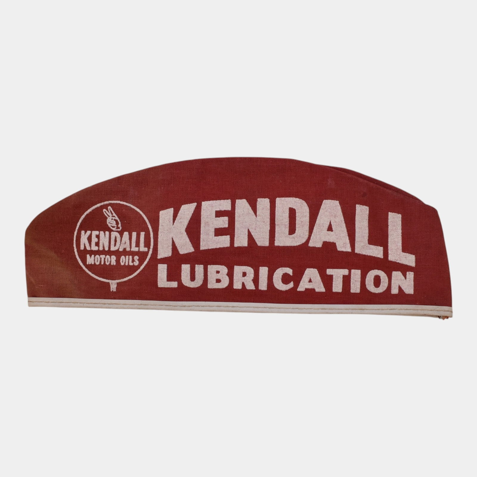 Kendall Motor Oils Lubrication Vintage Red Advertising Mechanics Cap Hat: Professional, fast, and affordable in house shipping available for all items. Kendall Motor Oils Lubrication Vintage Red Advertising Mechanics Cap Hat Nice form with great color and glaze. Excellent