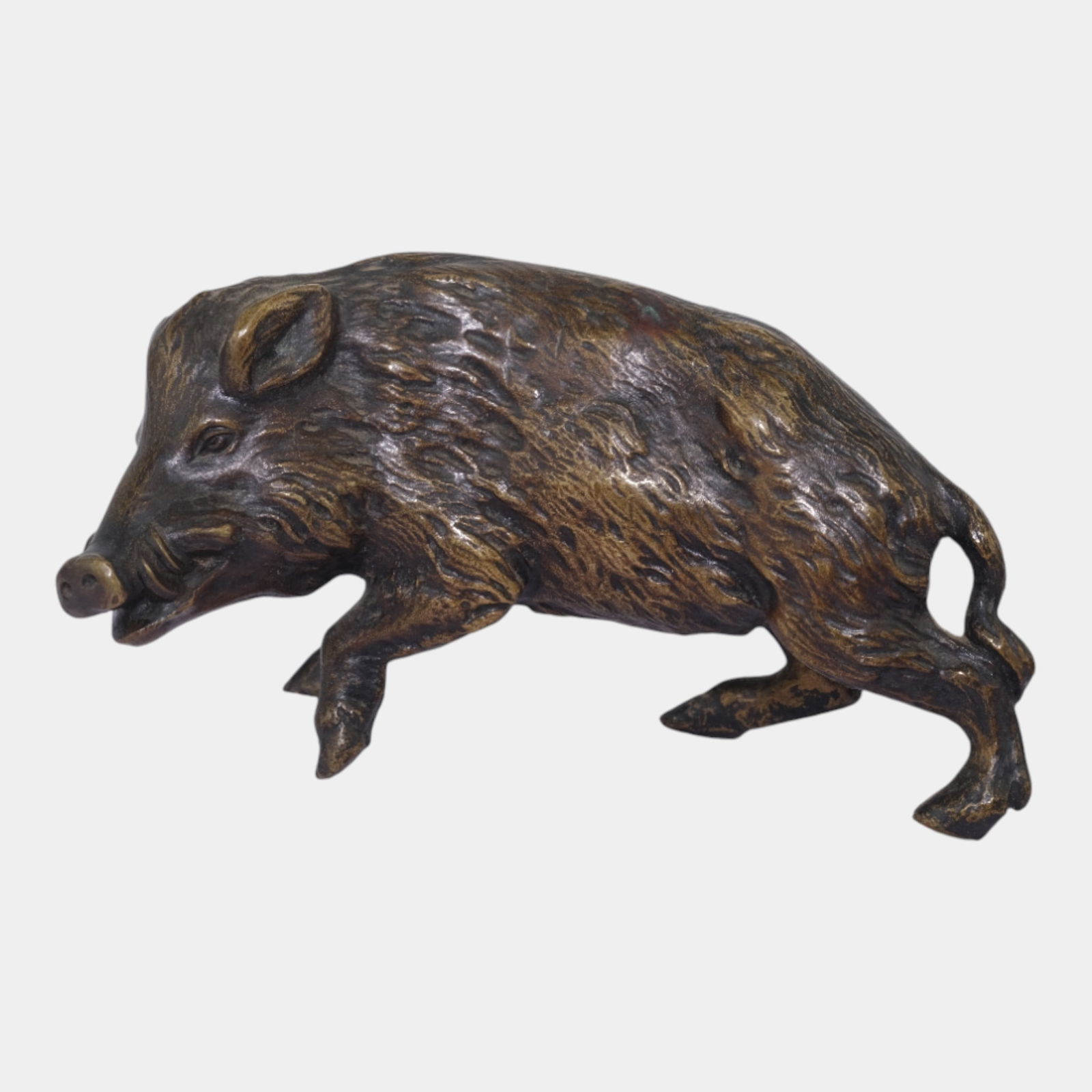 Solid Bronze Art Deco Wild Boar Mid Stride Vintage Figural Sculpture: Professional, fast, and affordable in house shipping available for all items. Solid Bronze Art Deco Wild Boar Mid Stride Vintage Figural Sculpture Powerfully modeled and energetically posed, this Art