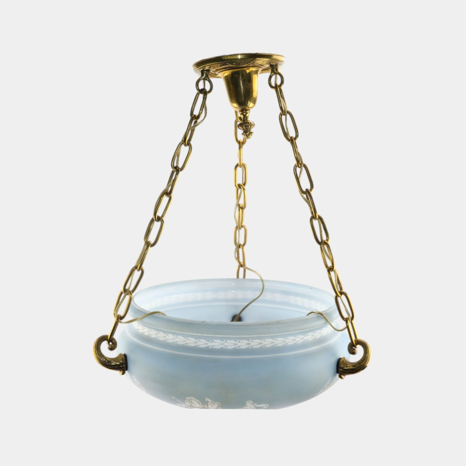 20th Century Roman Neoclassical Decorated Blue Swag Pendent Ceiling Chandelier: Professional, fast, and affordable in house shipping available for all items. 20th Century Roman Neoclassical Decorated Blue Swag Pendent Ceiling Chandelier Excellent original condition. No chips, cr