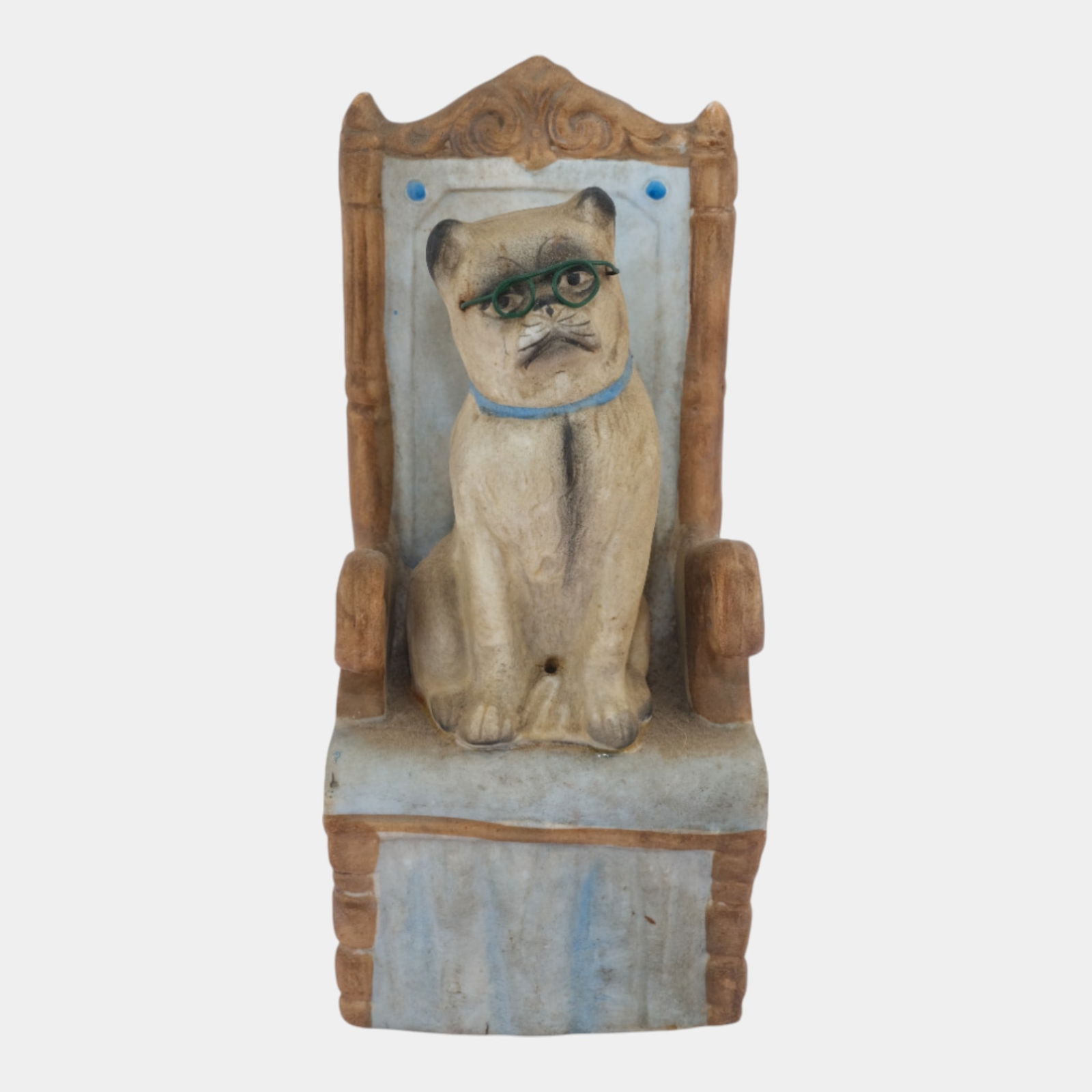 Late 19th Century German Art Pottery Ceramic Sophisticated Cat Figurine (1 of 6)