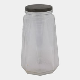 Ball Vintage 1933 Clear Glass Octagonal Mason Jar 90045 With Screw Top Lid