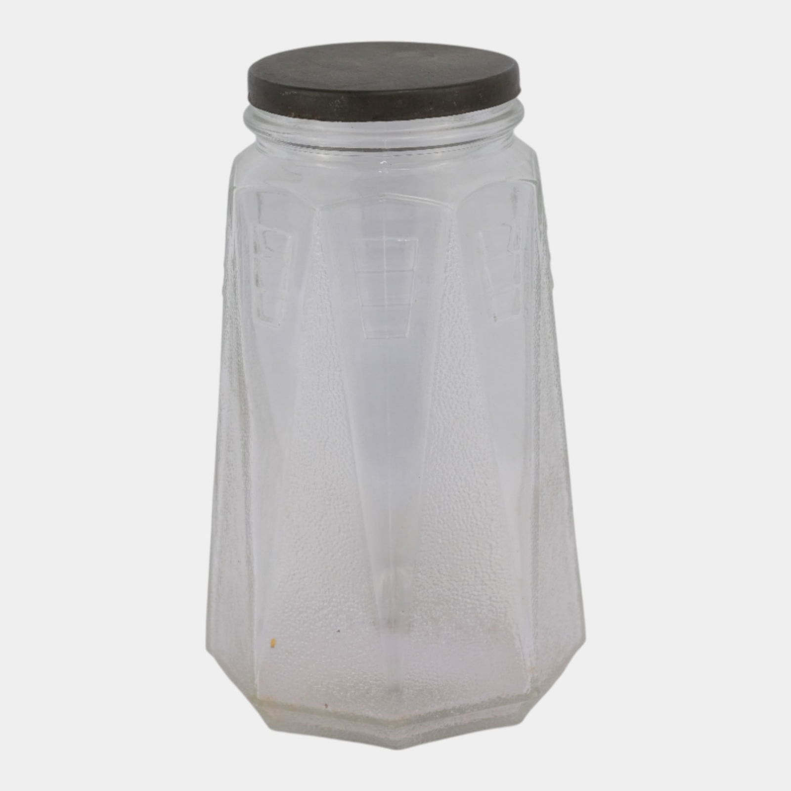 Ball Vintage 1933 Clear Glass Octagonal Mason Jar 90045 With Screw Top Lid (1 of 5)