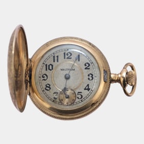 Waltham Watch Co. Gold Filled Nesting Birds Engraved Case Pocket Watch