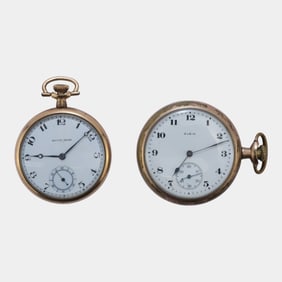 Elgin And South Bend Pocket Gold Fill Case Open Face Pocket Watches