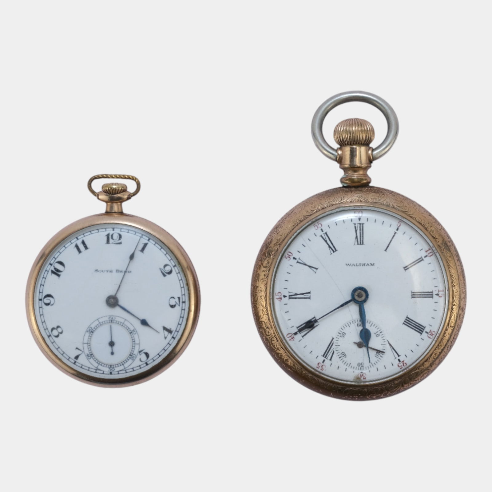 South Bend And Waltham Watch Co Gold Filled Open Face Pocket Watches (1 of 4)