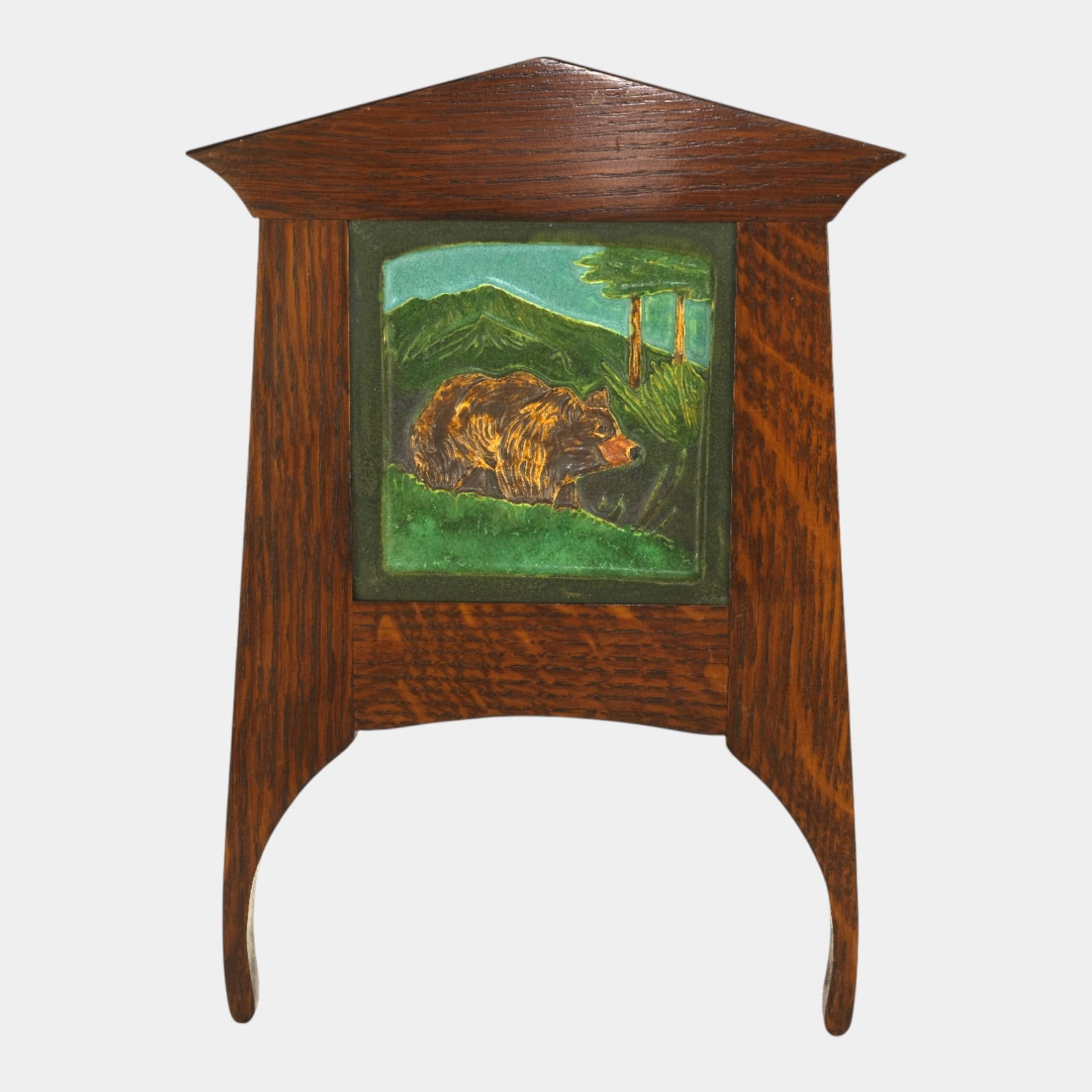 Ephraim Faience 2003 Art Pottery Arts And Crafts Green Bear On Hill Framed Tile: We offer affordable in-house shipping on all items. Ephraim Faience 2003 Art Pottery Arts And Crafts Green Bear On Hill Framed Tile Strong and naturalistic, this Arts and Crafts tile portrays a brown