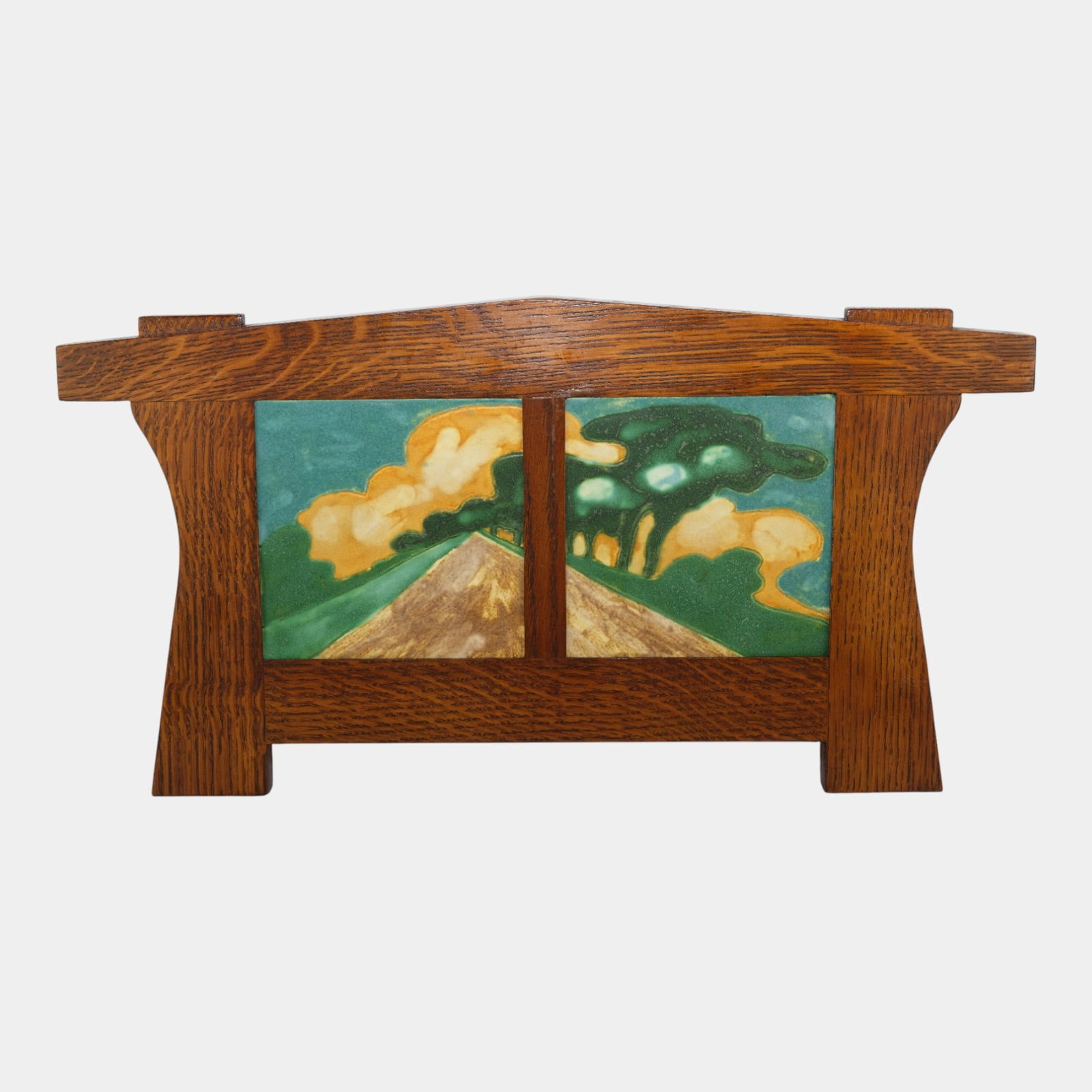 Ephraim Faience 1999 Art Pottery Framed Abstract Scenic Landscape Tiles (1 of 2)