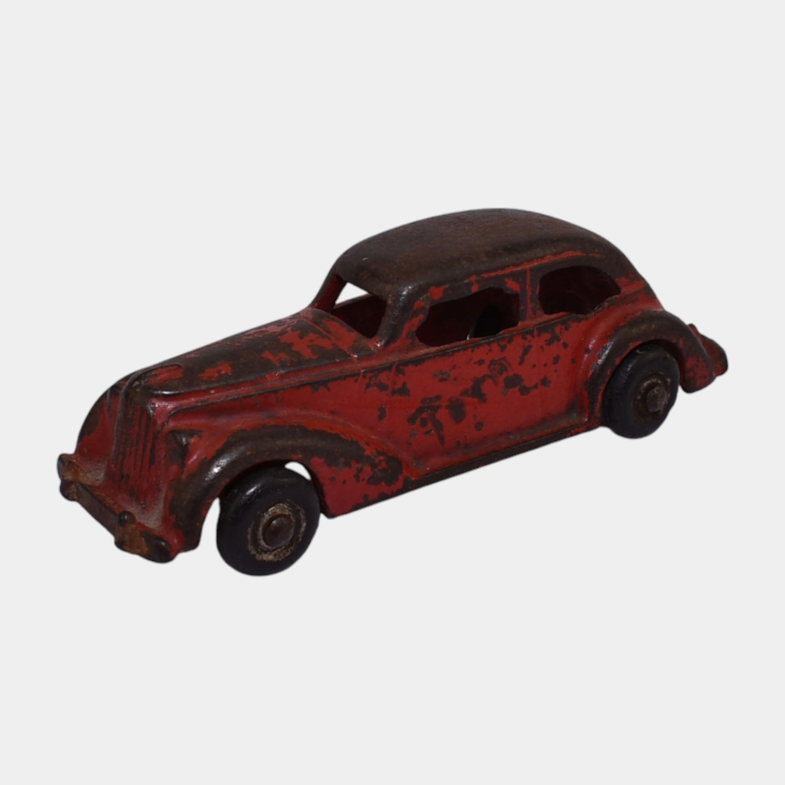 Arcade USA 1930s Red Cast Iron Streamlined Toy Car Sedan: We offer affordable in-house shipping on all items. Arcade USA 1930s Red Cast Iron Streamlined Toy Car Sedan Well-worn yet charmingly authentic, this Arcade cast iron sedan toy features classic 1930s