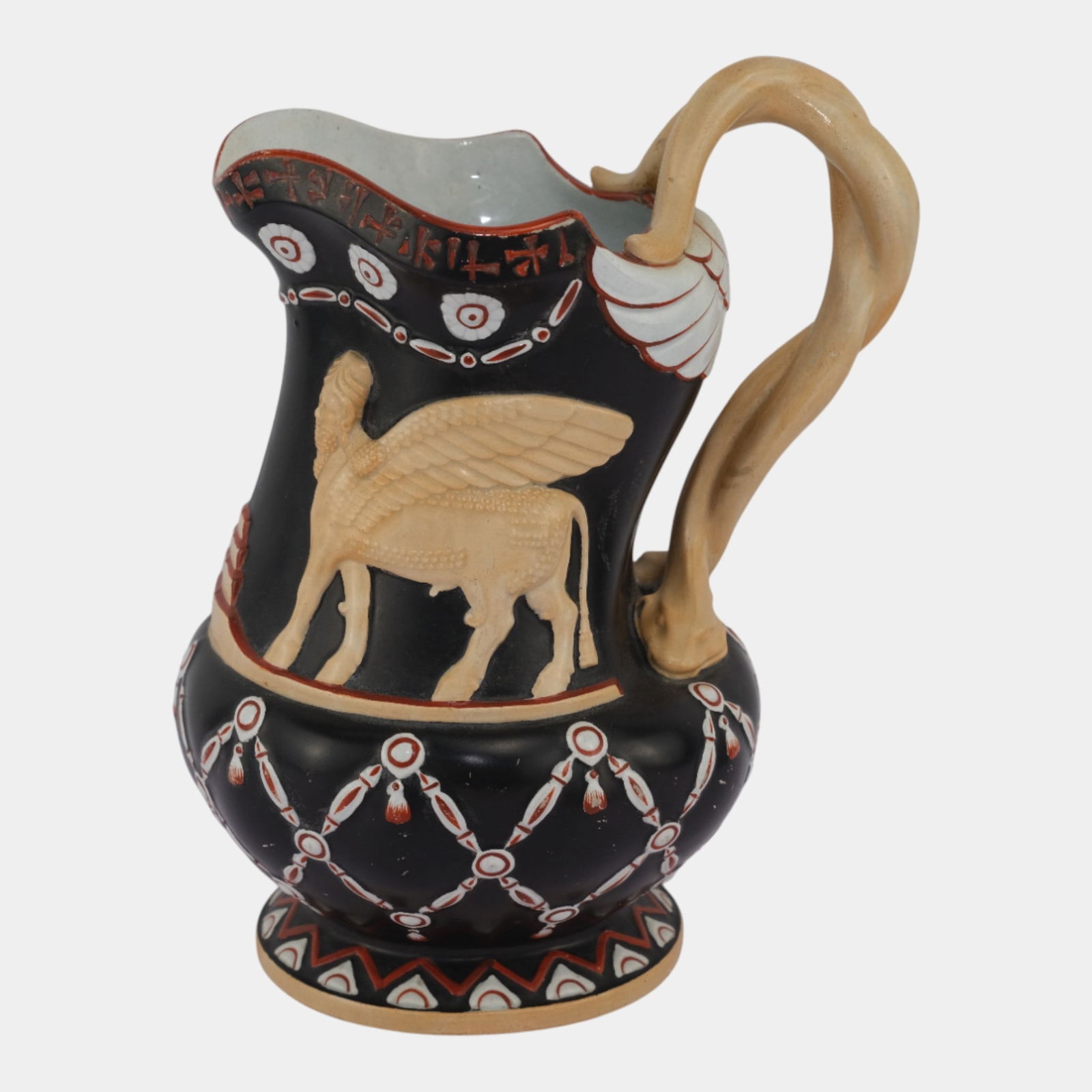Ridgeway & Abington 1851 English Art Pottery Ninevah Jug With Snake Handle (1 of 6)