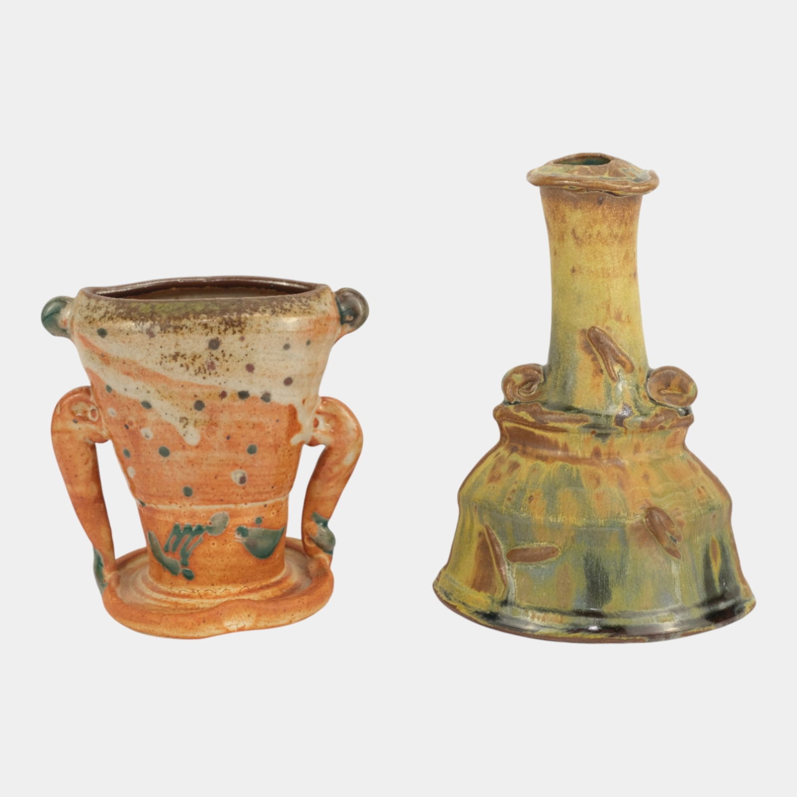 John Glick (1938-2017) Plum Tree Pottery Mid Century Sculptural Handled Vases (1 of 3)