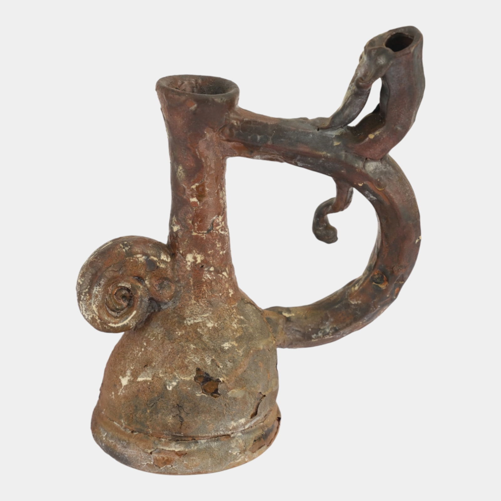 John Glick (1938-2017) Plum Tree Pottery Expressive Sculptural Unique Vessel: We offer affordable in-house shipping on all items. John Glick (1938-2017) Plum Tree Pottery Expressive Sculptural Unique Vessel Expressive studio pottery vessel by John Glick, showcasing his distinc