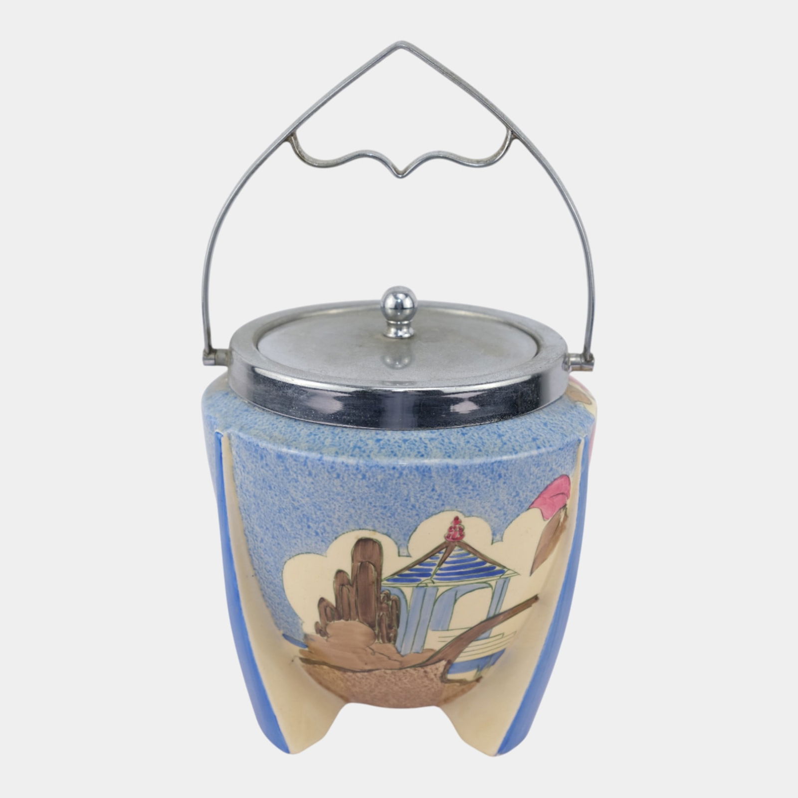 Clarice Cliff For Newport Pottery Bizarre Blue Japan Art Pottery Biscuit Jar: We offer affordable in-house shipping on all items. Clarice Cliff For Newport Pottery Bizarre Blue Japan Art Pottery Biscuit Jar Boldly graphic and instantly recognizable, this Art Decoâ€“era