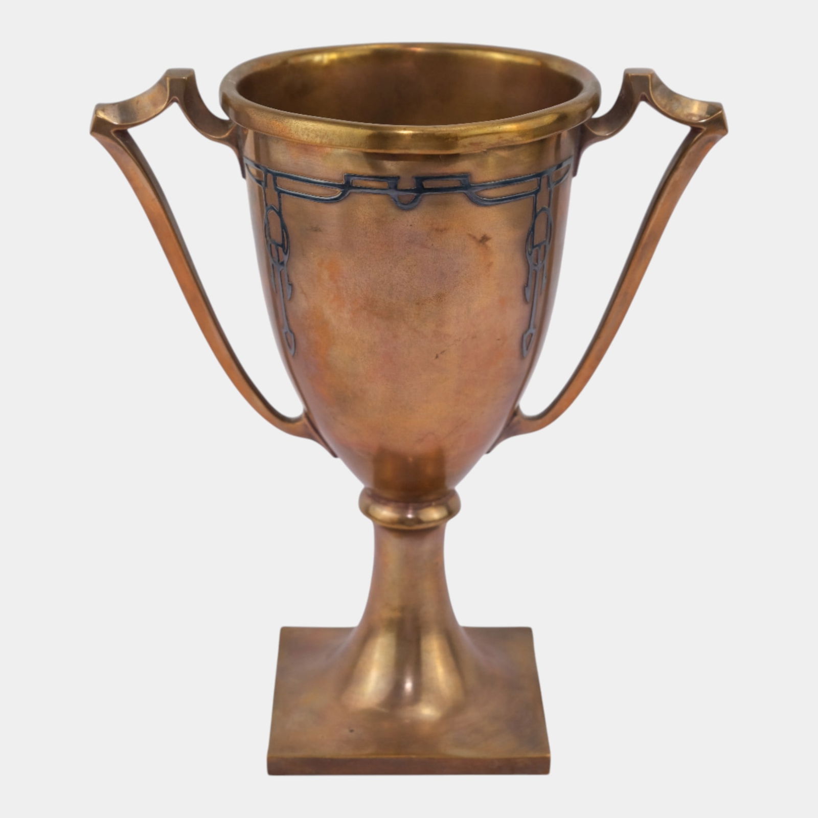 Silver Crest 1920s Arts & Crafts Sterling Silver Overlay On Bronze Trophy Vase (1 of 6)