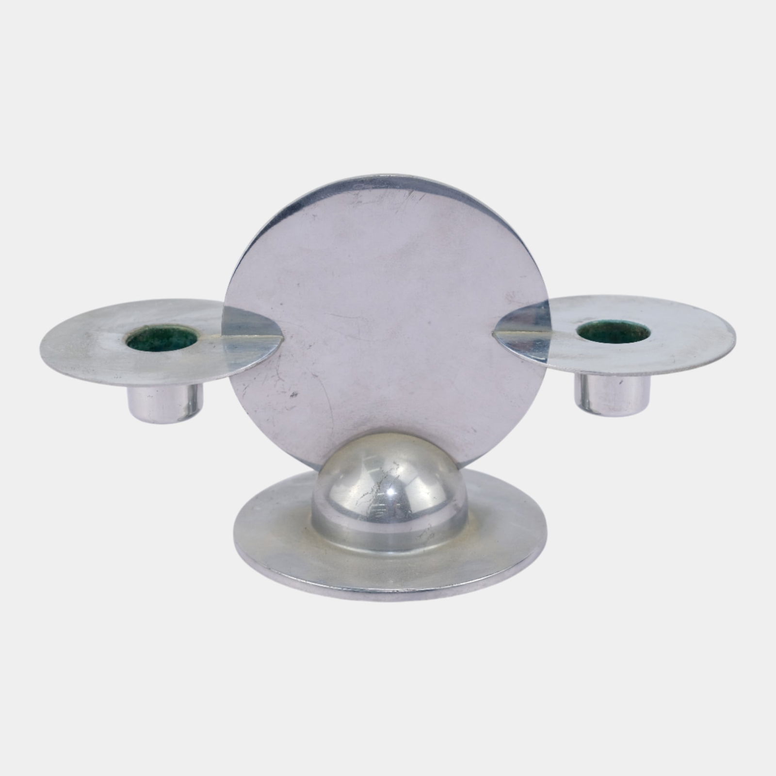 Ruth & William Gerth For Chases Chrome "Disc" Art Deco Candlestick 24005 (1 of 6)