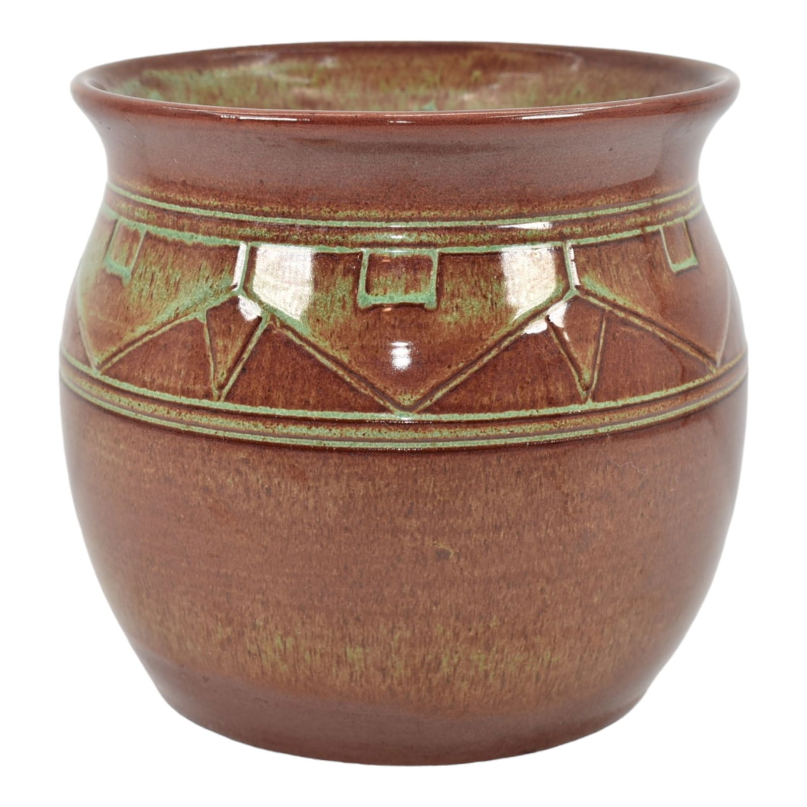 Pine Ridge Sioux Dakota Art Pottery Hand Made Brown Ceramic Planter Vase Cottier (1 of 6)