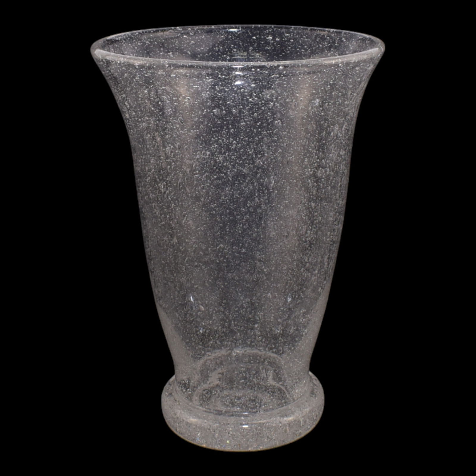 Keith Murray For Stevens & Williams Art Deco Controlled Bubble Art Glass Vase: We offer affordable in-house shipping on all items. Keith Murray For Stevens & Williams Art Deco Controlled Bubble Art Glass Vase Gracefully flared and crisply modern, this Art Deco vase displays a t