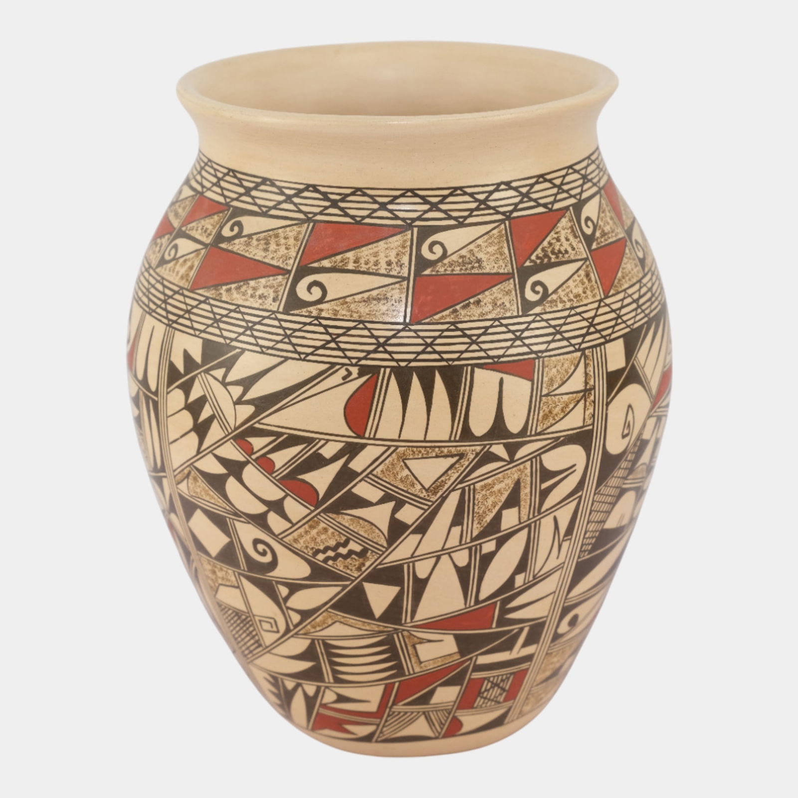 Jofern Silas Puffer Hopi Tewa Art Pottery Polychrome Geometric Jar Vase (1 of 6)