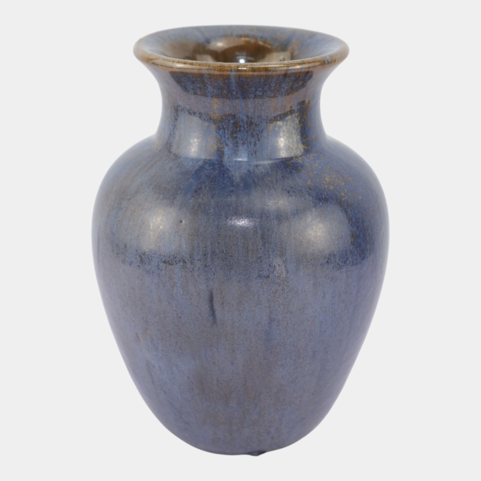 Fulper 1917-1927 Art Pottery Venetian Blue Over Oatmeal Bulbous Urn Vase 537 (1 of 6)
