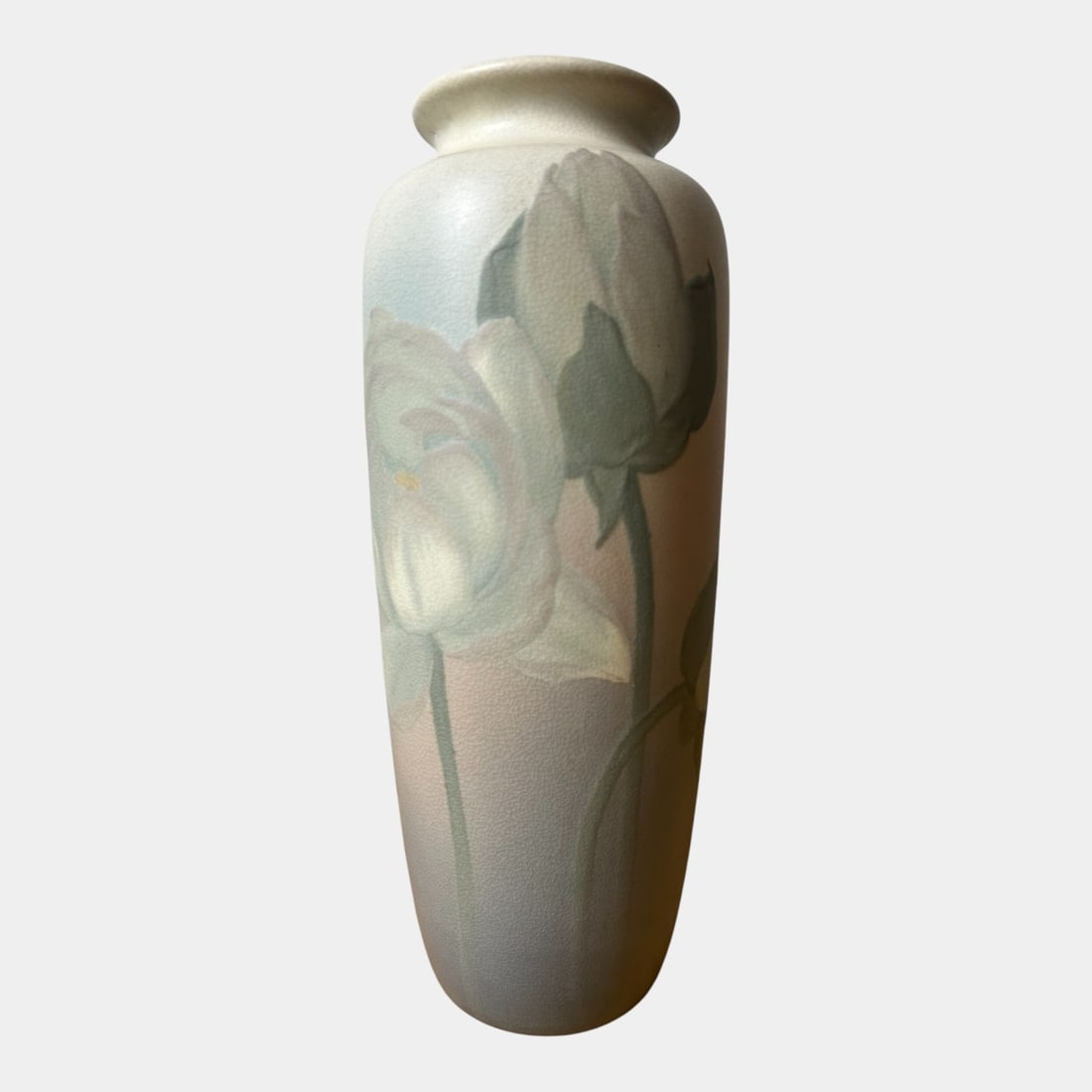 Rookwood Pottery 1905 Floral Decorated Vellum Glaze Large 12" Vase 904C Sara Sax: We offer affordable in-house shipping on all items. Rookwood Pottery 1905 Floral Decorated Vellum Glaze Large 12" Vase 904C Sara Sax Rookwood Pottery vase decorated with softly rendered floral motifs