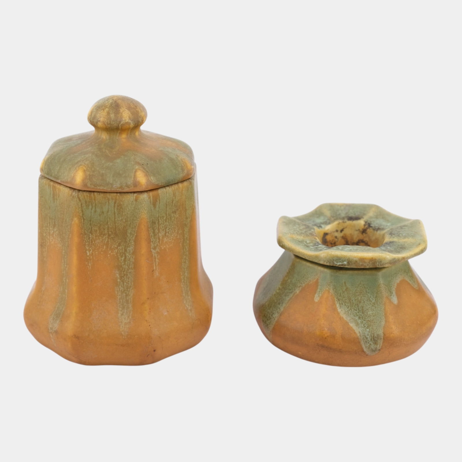 Camark 1920s Vintage Arts And Crafts Pottery Orange Ceramic Humidor Ashtray Set: We offer affordable in-house shipping on all items. Camark 1920s Vintage Arts And Crafts Pottery Orange Ceramic Humidor Ashtray Set Camark Smoking Set. An original Camark Ashtray with removable smoke