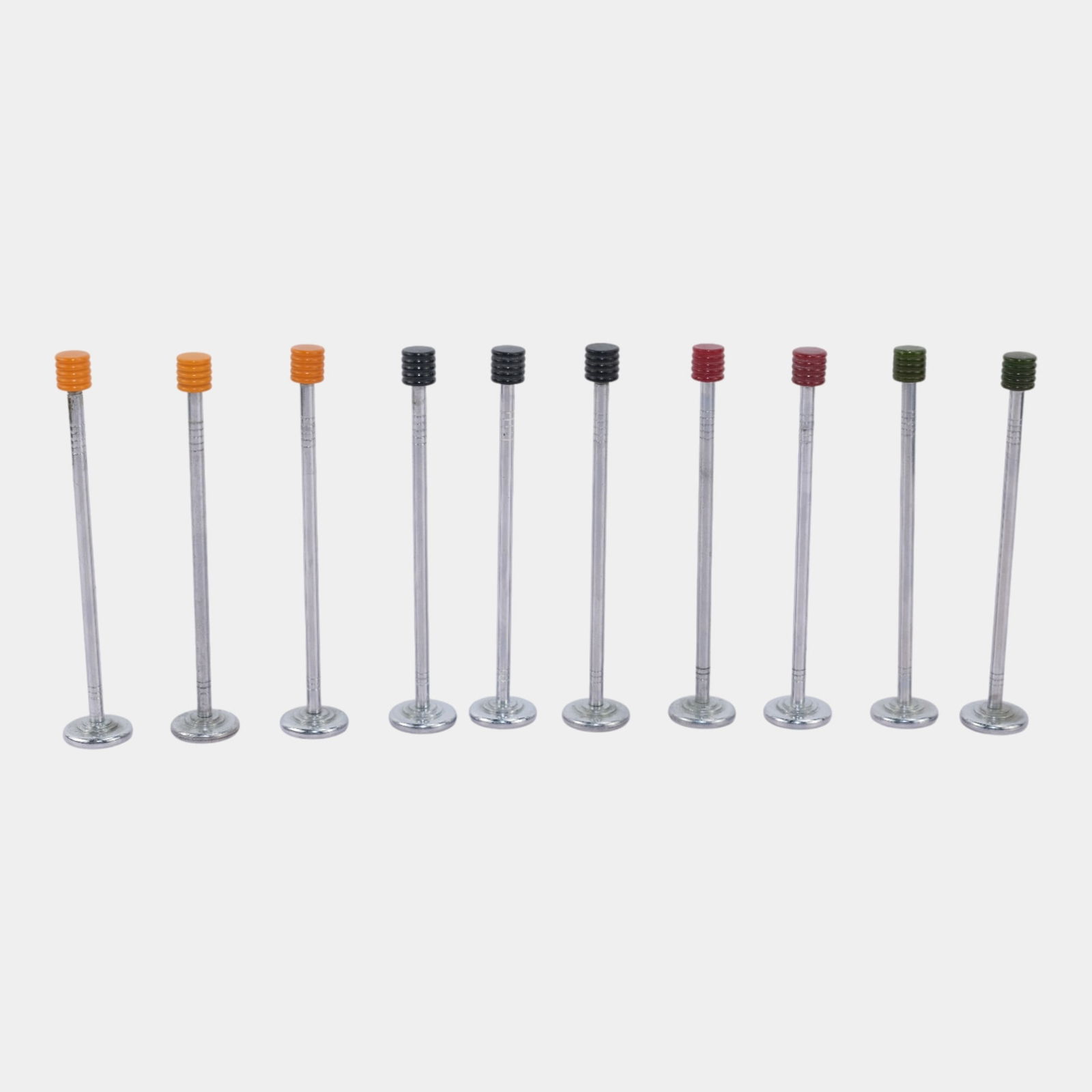 Chase 1930s Art Deco Chrome And Catalin Bakelite Knobbbed Muddler Drink Stirrers: We offer affordable in-house shipping on all items. Chase 1930s Art Deco Chrome And Catalin Bakelite Knobbbed Muddler Drink Stirrers Chase â€œMuddlersâ€? SHORT drink stirs, set of 10, MU