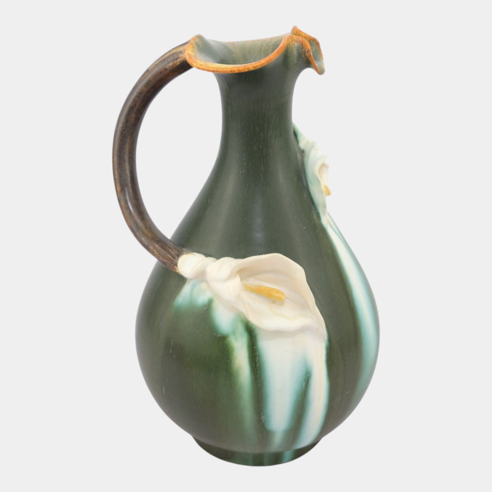 Ephraim Faience 2006 Tenth Anniversary Hand Made Pottery Calla Lily Pitcher 608 (1 of 6)
