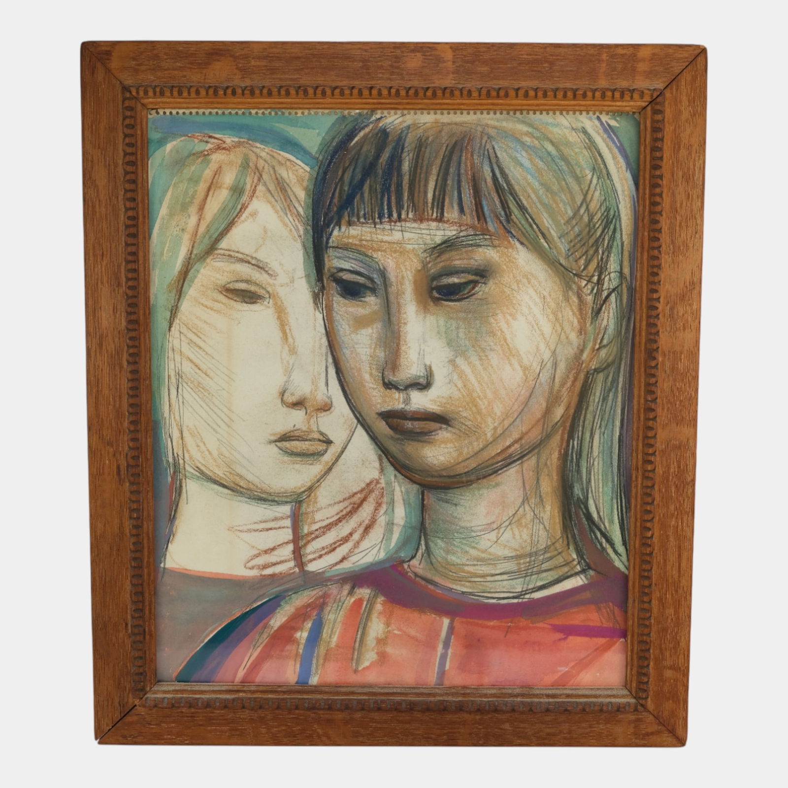 Josef Presser (1907-1967) Attributed Charcoal, Ink & Pastel Two Women Framed Work: We offer affordable in-house shipping on all items. Josef Presser (1907-1967) Attributed Charcoal, Ink & Pastel Two Women Framed Work Quietly contemplative and emotionally nuanced, this attributed wo