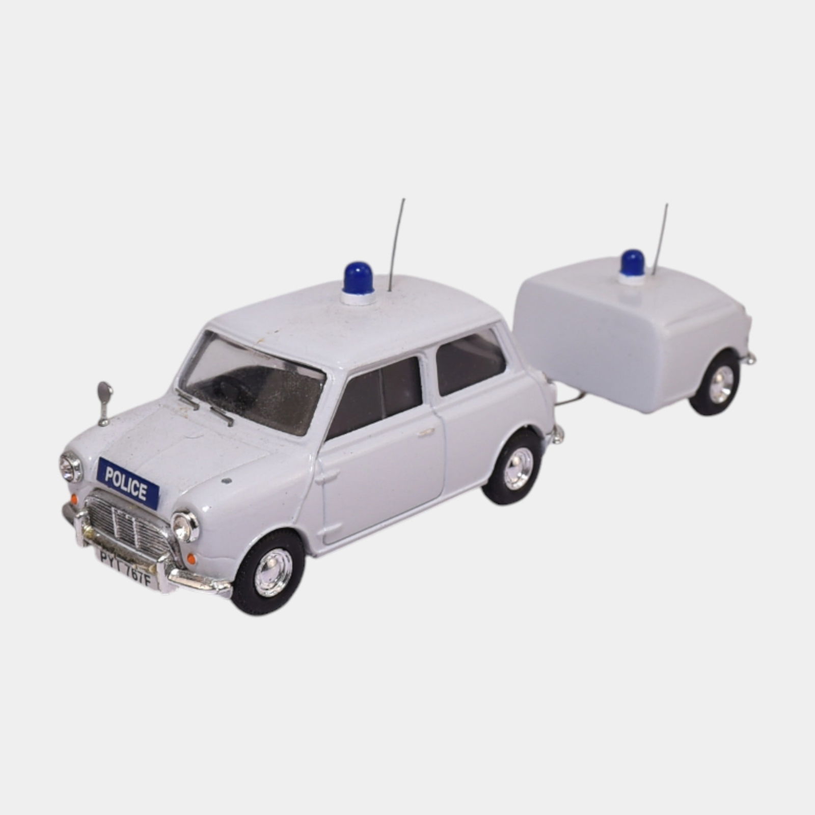 Lledo France Diecast White Austin Mini MK7 Police Car And Trailer: We offer affordable in-house shipping on all items. Lledo France Diecast White Austin Mini MK7 Police Car And Trailer Charming Lledo die-cast Police Mini Cooper with matching utility trailer, finishe