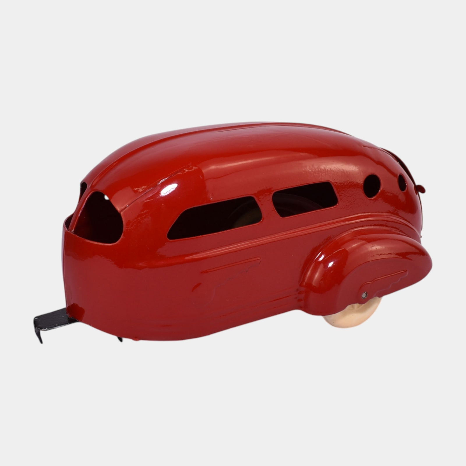 Wyandotte USA 1930s Red Pressed Steel Airstream Camper Trailer: We offer affordable in-house shipping on all items. Wyandotte USA 1930s Red Pressed Steel Airstream Camper Trailer Vintage Wyandotte pressed-steel toy trailer in classic red enamel finish, showcasing