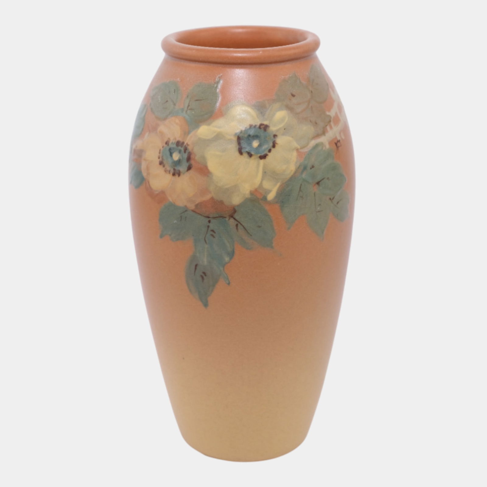 Weller Hudson Rochelle 1920s Art Pottery Hand Painted Vase Hester Pillsbury: We offer affordable in-house shipping on all items. Weller Hudson Rochelle 1920s Art Pottery Hand Painted Vase Hester Pillsbury Lovely and colorful artwork. Excellent original condition. No chips, cr