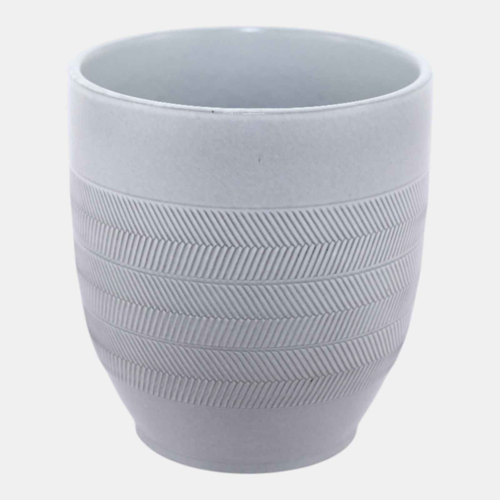 Keith Murray For Wedgewood 1930s English Chevron Banded Basalt Beaker Trial Vase (1 of 6)