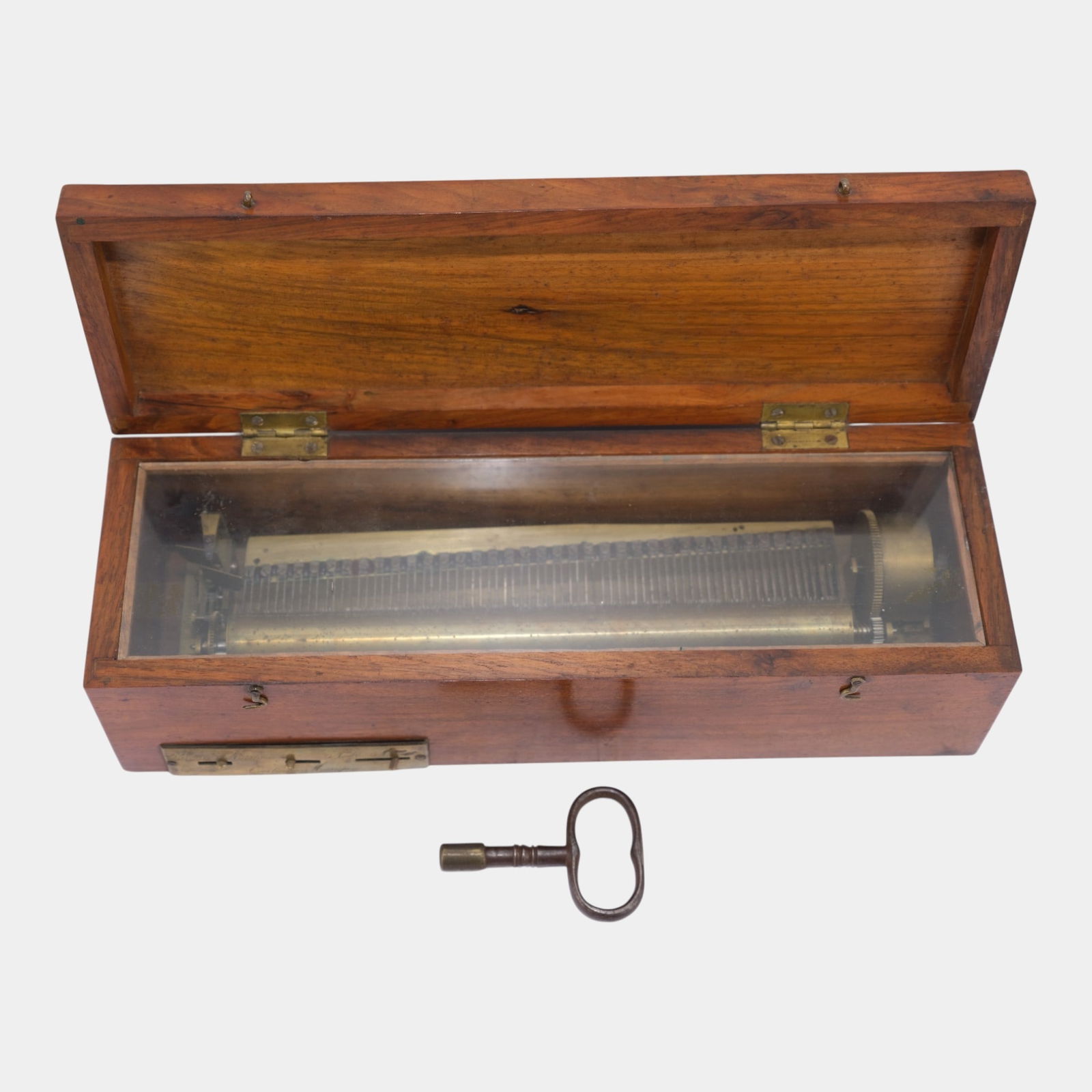 Early 20th Century French European Wooden Case Cylinder Music Box Front Controls (1 of 8)