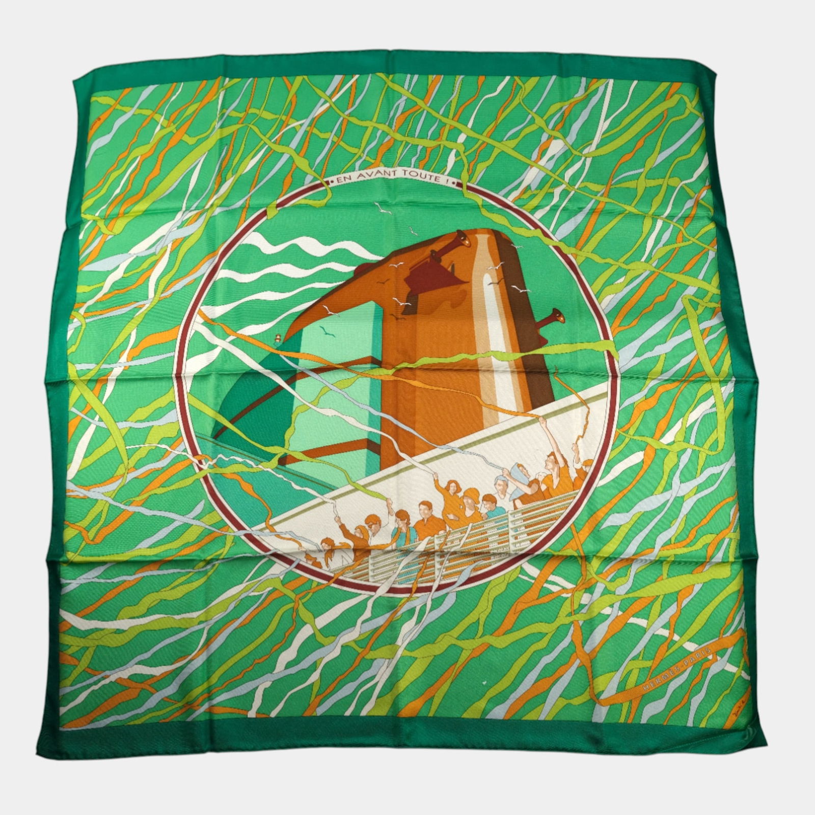 Dimitri Rybaltchenko For Hermes Carre "En Avant Toute!" Scarf With Box & Ribbon: We offer affordable in-house shipping on all items. Dimitri Rybaltchenko For Hermes Carre "En Avant Toute!" Scarf With Box & Ribbon Hermes Carre Scarf â€œEn Avant Toute!â€? = â€œF