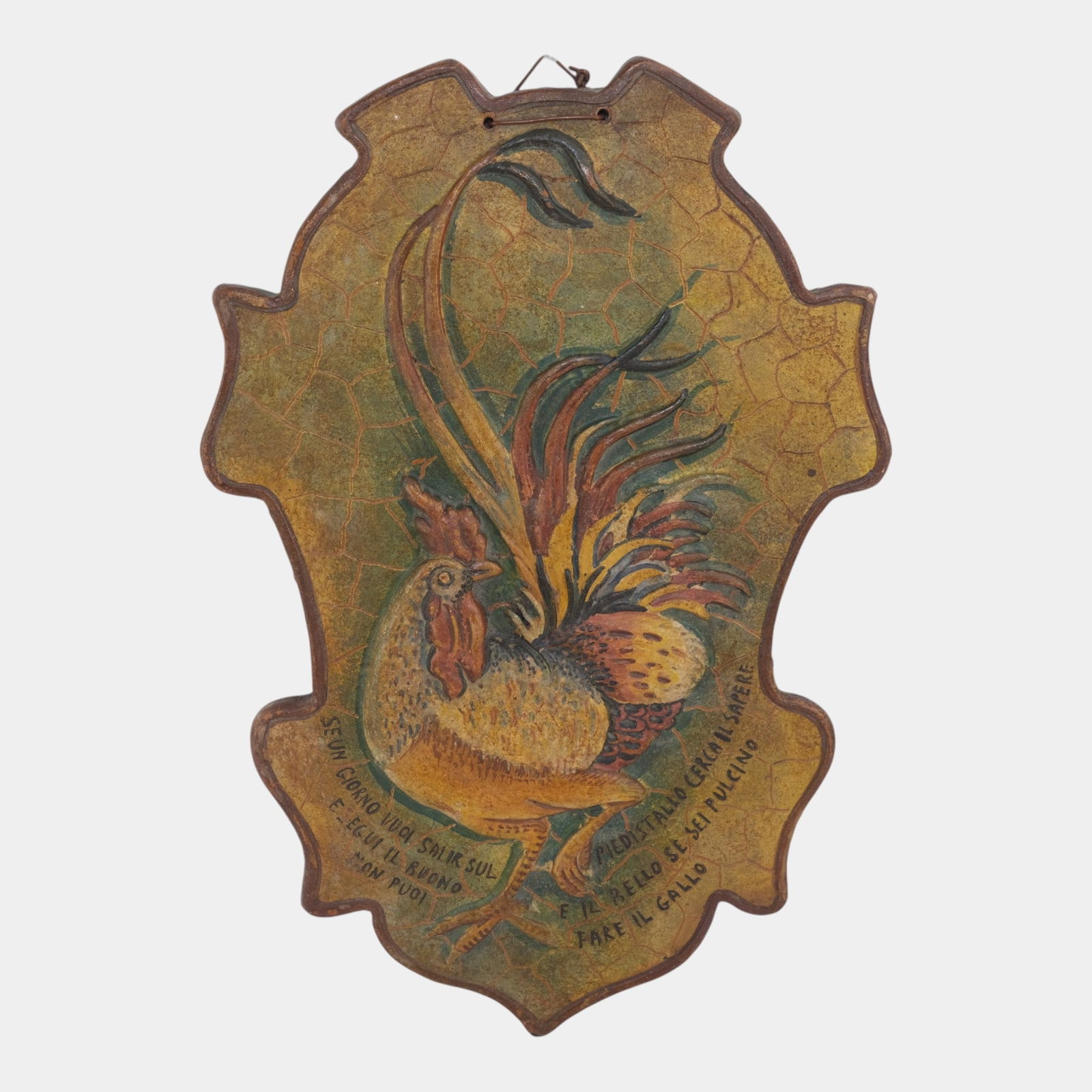 Montopoli d'Arno Italian Renaissance Revival Hand Painted Rooster Wall Plaque: We offer affordable in-house shipping on all items. Montopoli d'Arno Italian Renaissance Revival Hand Painted Rooster Wall Plaque Boldly rustic and richly textured, this wall plaque from Montopoli d�