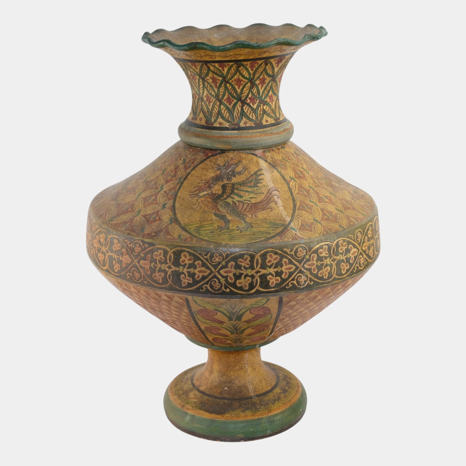 Montopoli d'Arno Italian Renaissance Revival Oranate Dragon Decorated 22" Tall Vase (1 of 7)