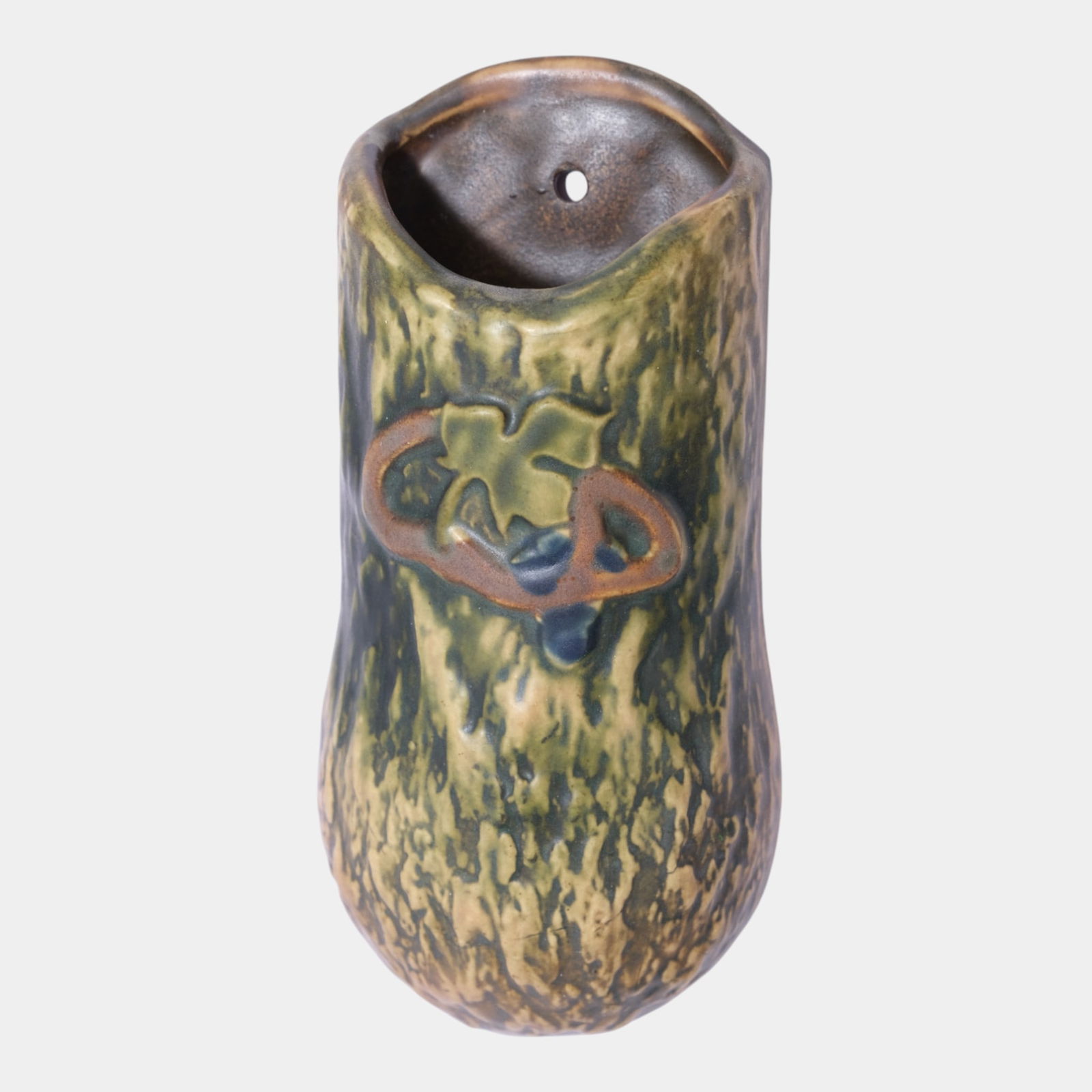 Roseville Imperial I Brown 1921 Vintage Art Pottery Ceramic Wall Pocket 1223-10 (1 of 6)