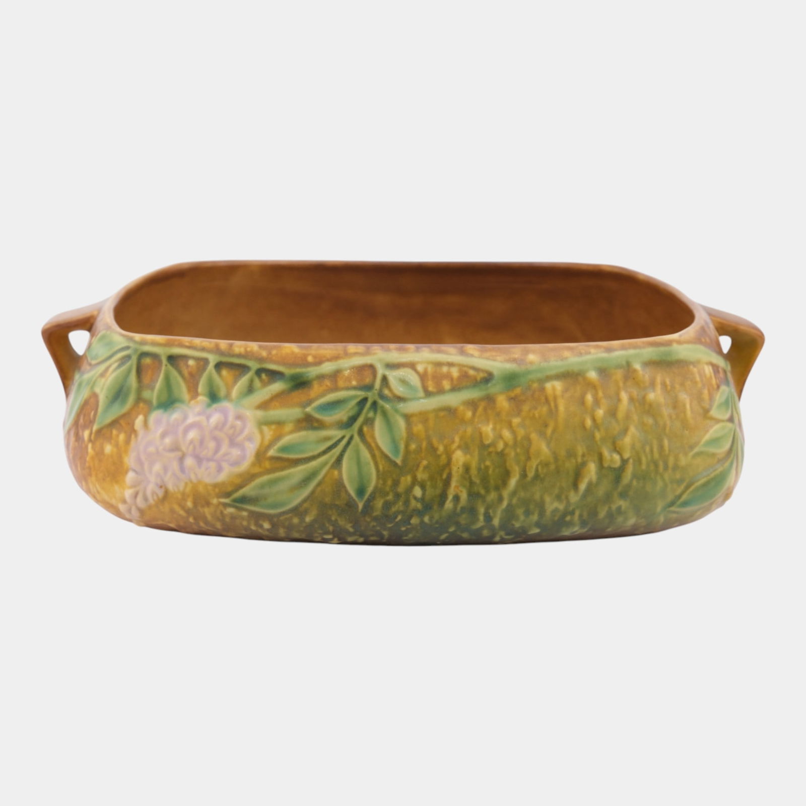 Roseville Wisteria Tan 1933 Arts And Crafts Pottery Ceramic Console Bowl 243-5: We offer affordable in-house shipping on all items. Roseville Wisteria Tan 1933 Arts And Crafts Pottery Ceramic Console Bowl 243-5 Large and attractive form with good mold and color. Excellent origin