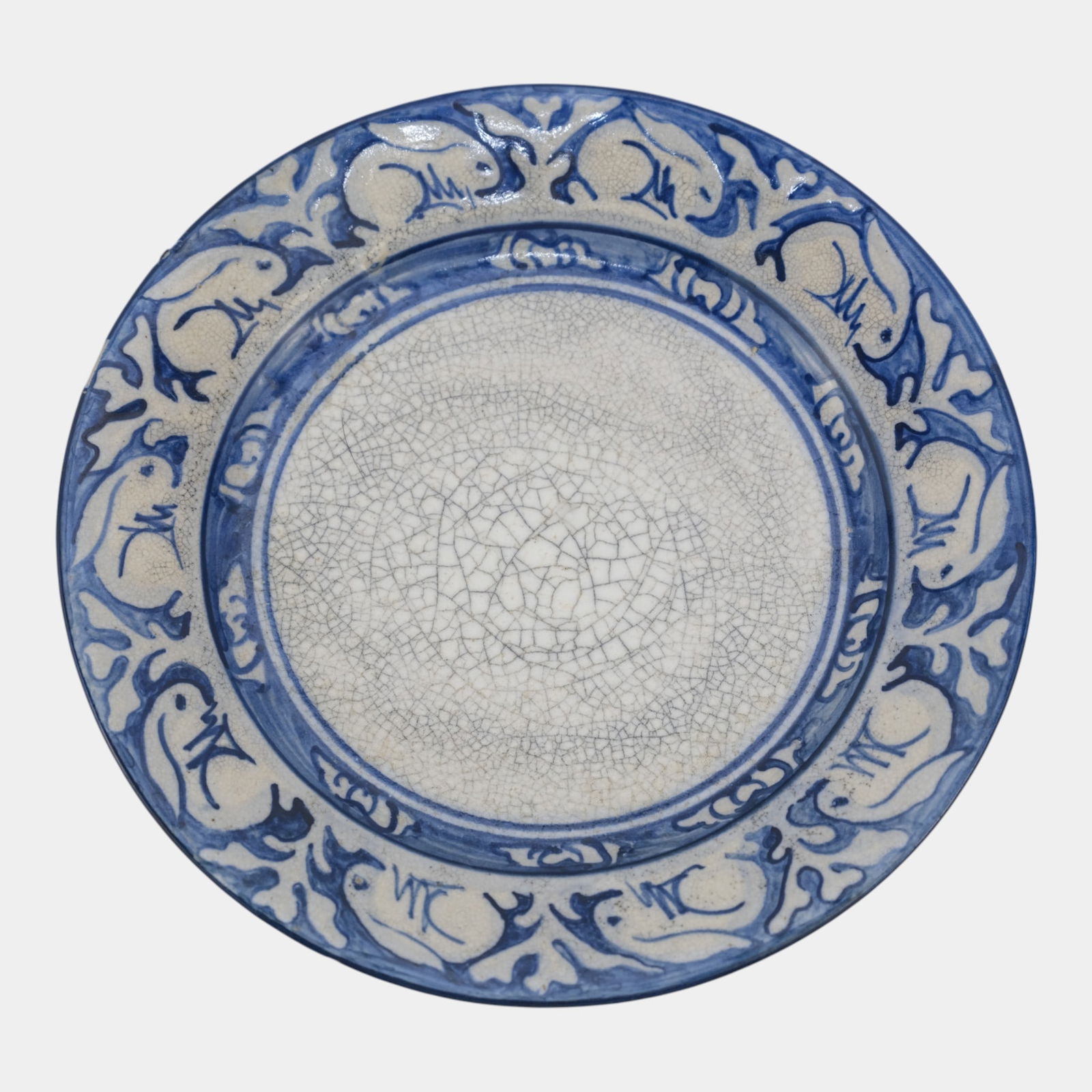 Dedham Pottery 1896-1928 Arts And Crafts Blue Single Ear Rabbit Ceramic Plate: We offer affordable in-house shipping on all items. Dedham Pottery 1896-1928 Arts And Crafts Blue Single Ear Rabbit Ceramic Plate Defined by Dedhamâ€™s early single-ear rabbit motif, this Art
