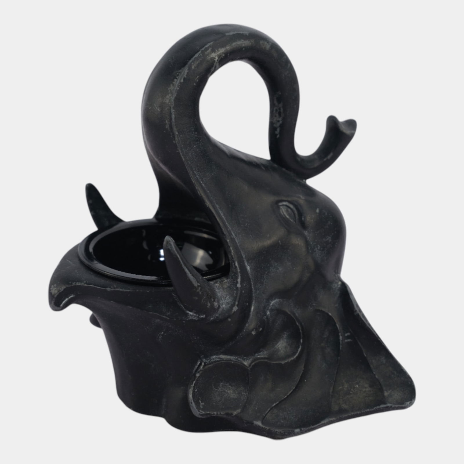 Frankart 1930s Art Deco Black Elephant Head Ash Tray With Removable Glass Insert Tray: We offer affordable in-house shipping on all items. Frankart 1930s Art Deco Black Elephant Head Ash Tray With Removable Glass Insert Tray Frankart Art Deco design of an Elephant's Head ashtray. It is