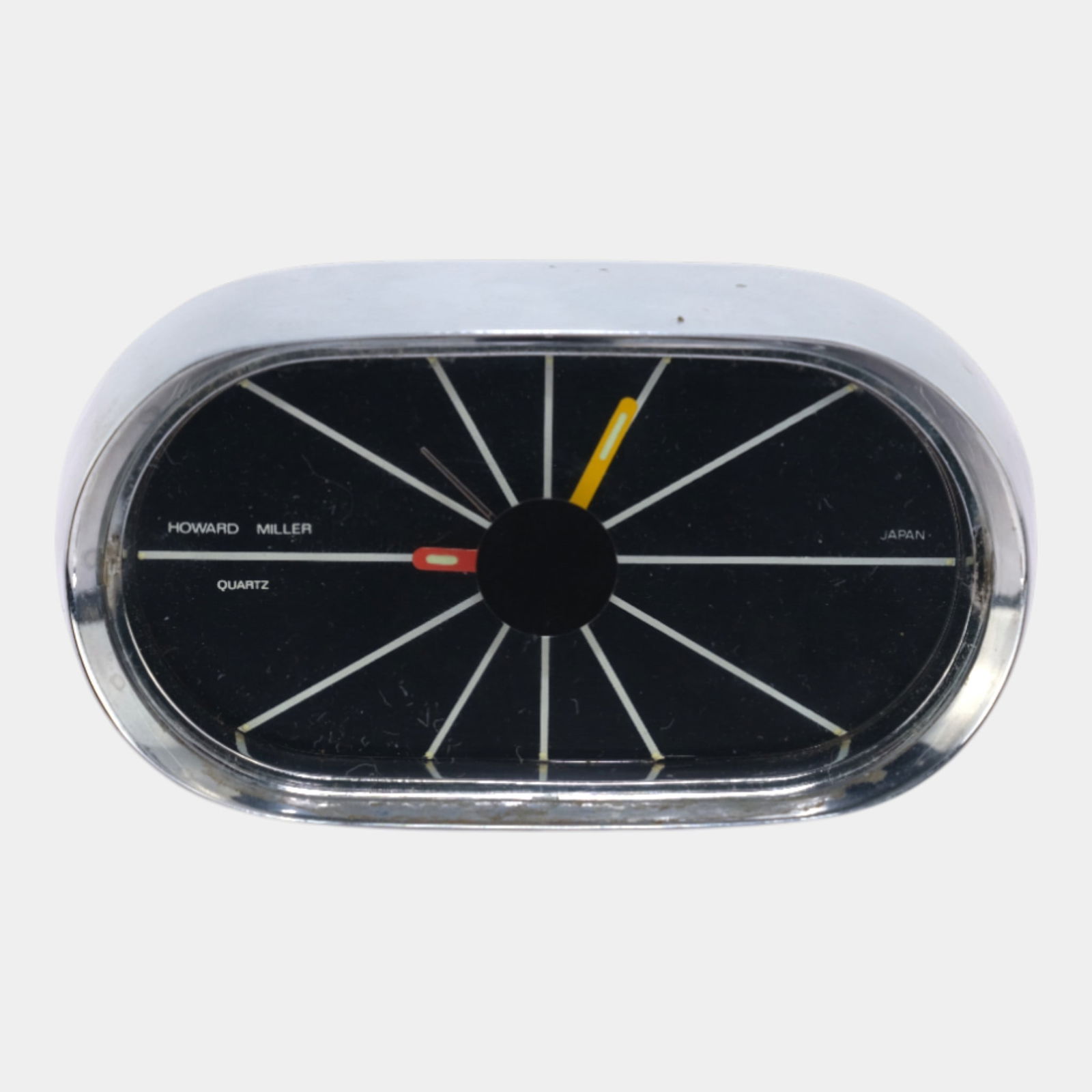 George Nelson For Howard Miller 1960s Mid Century Modern Stainless Steel Table Clock (1 of 6)