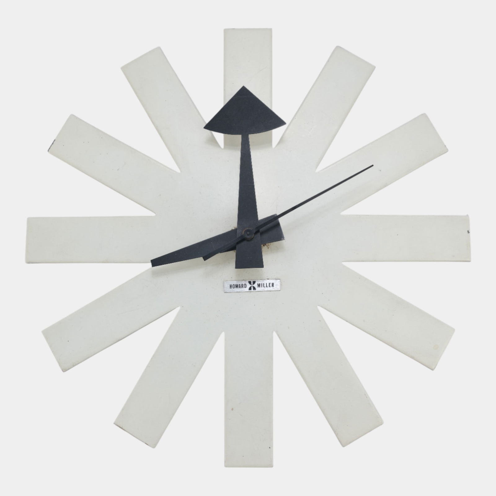 George Nelson For Howard Miller Mid Century Modern White Asterisk Wall Clock (1 of 7)